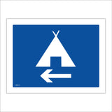 VE312 Campsite Left Arrow Direction Pitch Glamp Camping Holiday
