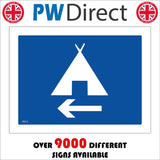 VE312 Campsite Left Arrow Direction Pitch Glamp Camping Holiday