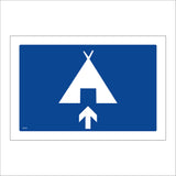 VE324 Campsite Straight On Up Ahead Arrow Tent Pitch
