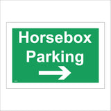VE341 Horse Box Parking Right Arrow Direction Way Route