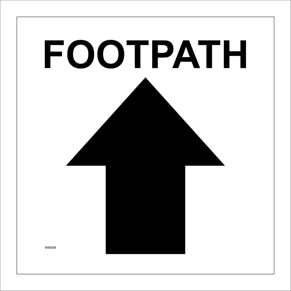 Footpath Up Arrow Route Direction Waymarker White Black – PWDirect