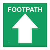 WM016 Footpath Up Arrow Waymarker Green White Direction Route