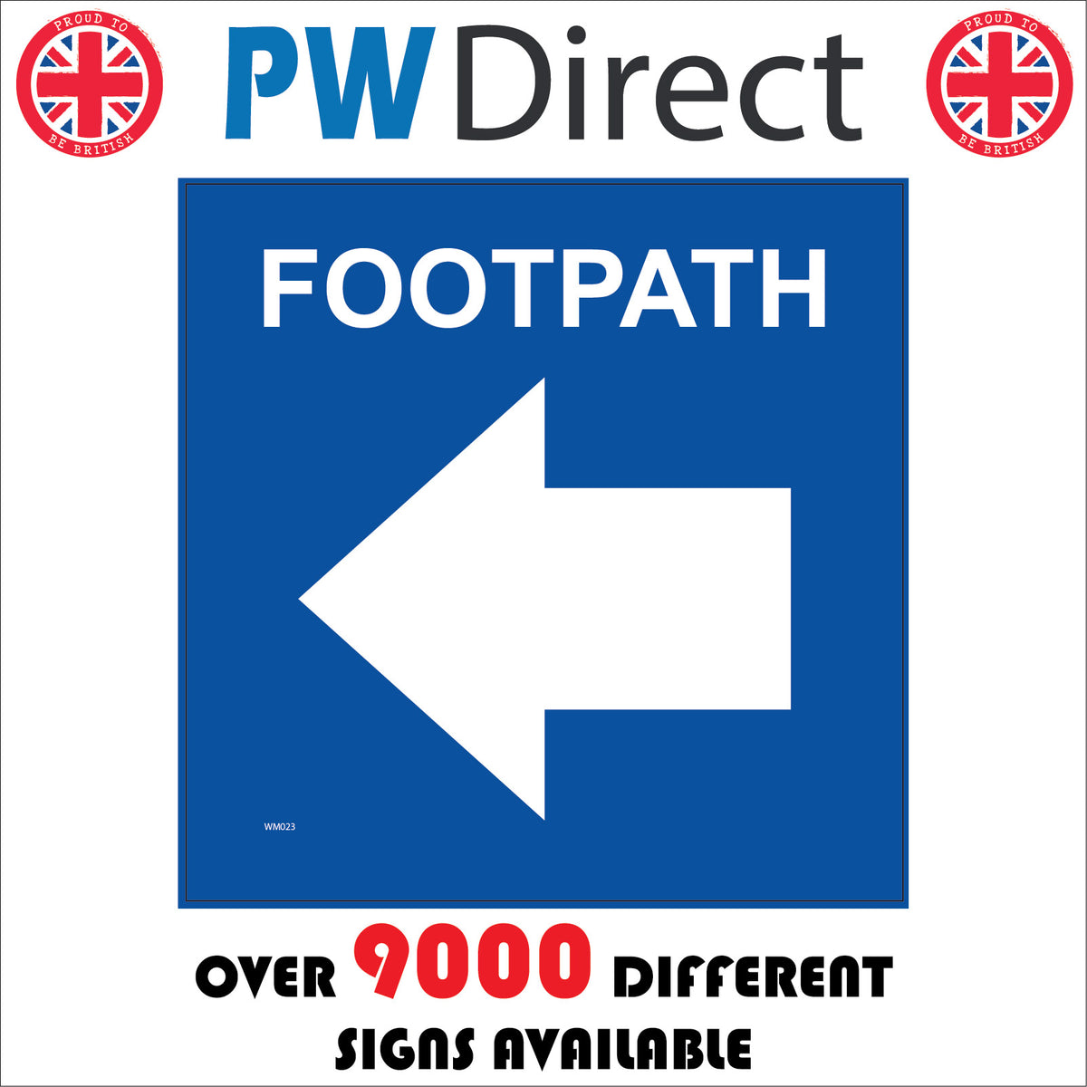 Footpath Left Arrow Route Direction Blue White Waymarker – PWDirect