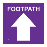 WM032 Footpath Up Arrow Waymarker Circuit Track Purple White Way
