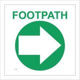 WM047 Footpath Green White Arrow Waymarker Circuit Circle Track