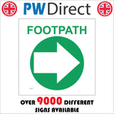 WM047 Footpath Green White Arrow Waymarker Circuit Circle Track