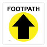 WM054 Footpath Up Arrow Ahead Direction Route