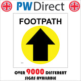 WM054 Footpath Up Arrow Ahead Direction Route