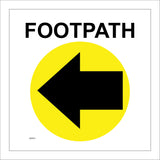 WM055 Footpath Left Arrow Route Direction