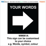 YSQ003 Stop No Entry Waymarkers Choice Words Arrow Custom