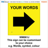 YSQ003 Stop No Entry Waymarkers Choice Words Arrow Custom