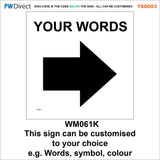 YSQ003 Stop No Entry Waymarkers Choice Words Arrow Custom