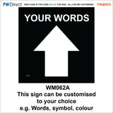 YSQ003 Stop No Entry Waymarkers Choice Words Arrow Custom