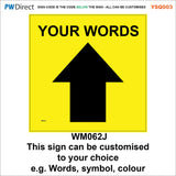 YSQ003 Stop No Entry Waymarkers Choice Words Arrow Custom