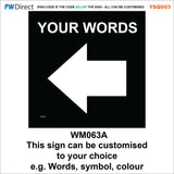 YSQ003 Stop No Entry Waymarkers Choice Words Arrow Custom