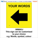 YSQ003 Stop No Entry Waymarkers Choice Words Arrow Custom