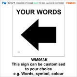 YSQ003 Stop No Entry Waymarkers Choice Words Arrow Custom