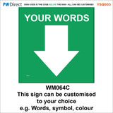 YSQ003 Stop No Entry Waymarkers Choice Words Arrow Custom