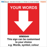 YSQ003 Stop No Entry Waymarkers Choice Words Arrow Custom