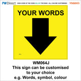 YSQ003 Stop No Entry Waymarkers Choice Words Arrow Custom