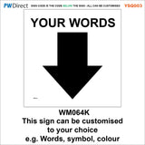 YSQ003 Stop No Entry Waymarkers Choice Words Arrow Custom