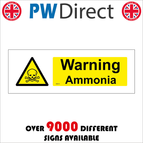 WS014 Warning Ammonia Sign with Triangle Skull & Crossbones