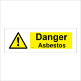 WS018 Danger Asbestos Sign with Triangle Exclamation Mark