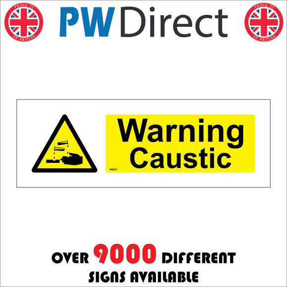 WS027 Warning Caustic Sign with Triangle Hands Acid