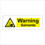 WS039 Warning Solvents Sign with Triangle Hands Acid