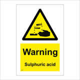 WS040 Warning Sulphuric Acid Sign with Triangle Hands Acid
