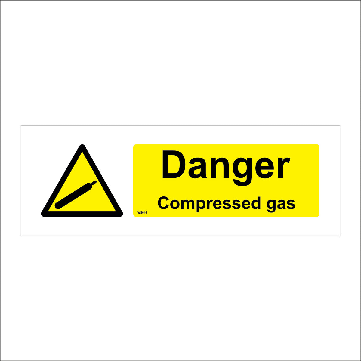 WS044 Danger Compressed Gas Sign with Triangle Canister – PWDirect