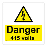 WS055 Danger 415 Volts Sign with Triangle Lightning Arrow