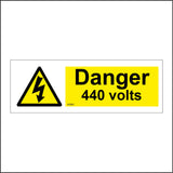 WS060 Danger 440 Volts Sign with Triangle Lightning Arrow