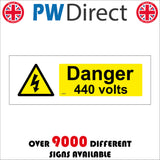 WS060 Danger 440 Volts Sign with Triangle Lightning Arrow