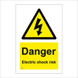 WS069 Danger Electric Shock Risk Sign with Triangle Lightning Arrow