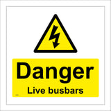 WS084 Danger Live Busbars Sign with Triangle Lightning Arrow