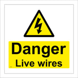 WS087 Danger Live Wires Sign with Triangle Lightning Arrow