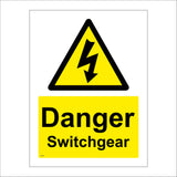 WS096 Danger Switchgear Sign with Triangle Lightning Arrow