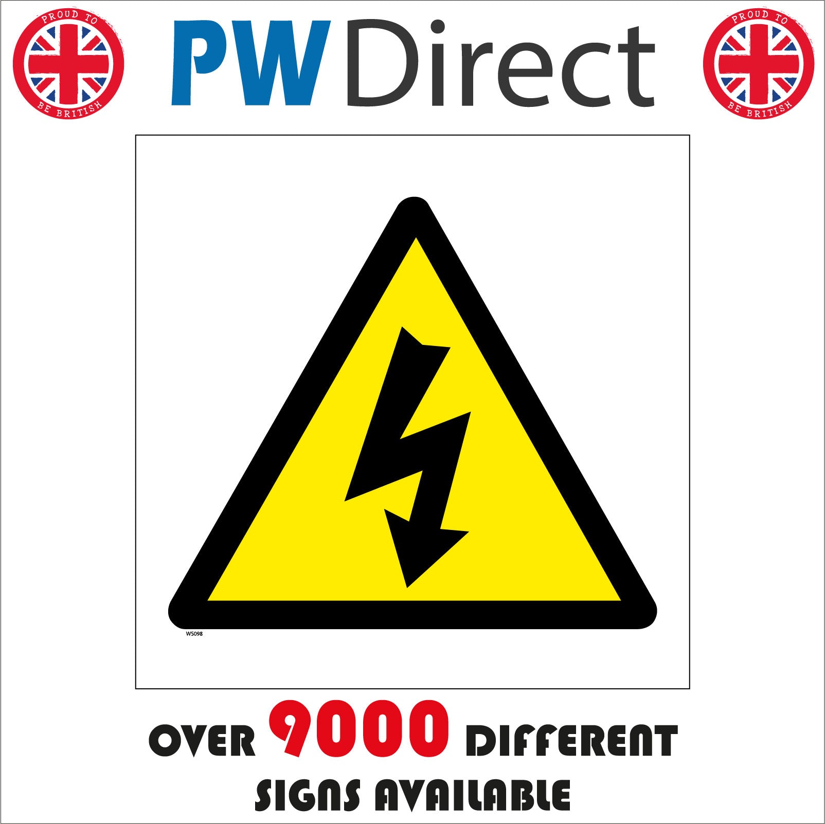 Ww7 Sign Electric Shock Sign ANSI Safety Label Danger Electric Shock Do