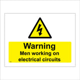 WS099 Warning Men Working On Electrical Circuits Sign with Triangle Lightning Arrow