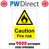 WS104 Caution Fire Risk Sign with Triangle Fire