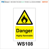 HBP001 Coshh Biological Hazard Highly Flammable LPG Harmful Gas Signs