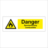 WS115 Danger Spontaneously Combustible Sign with Triangle Fire