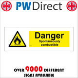 WS115 Danger Spontaneously Combustible Sign with Triangle Fire