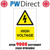 WS117 High Voltage Sign with Triangle Lightning Arrow