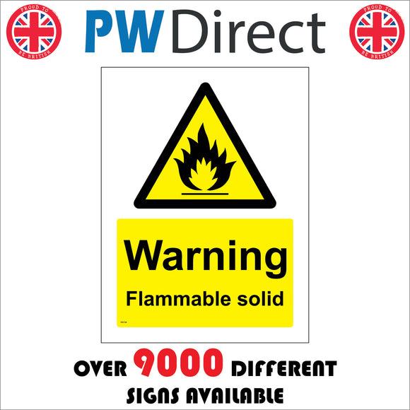 WS123 Warning Flammable Liquid Sign with Triangle Fire