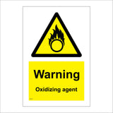 WS127 Warning Oxidizing Agent Sign with Triangle Fire Circle