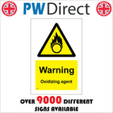 WS127 Warning Oxidizing Agent Sign with Triangle Fire Circle