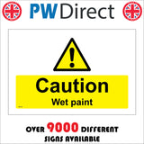 WS140 Caution Wet Paint Sign with Triangle Exclamation Mark