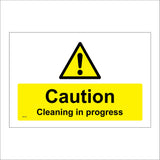 WS144 Caution Cleaning In Progress Sign with Triangle Exclamation Mark